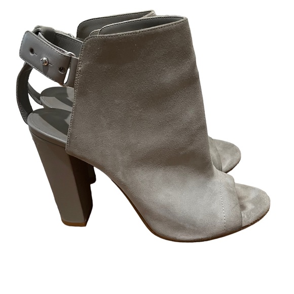 Vince Addison Peep-Toe Suede Bootie Boots Grey Size 10 - Picture 7 of 10